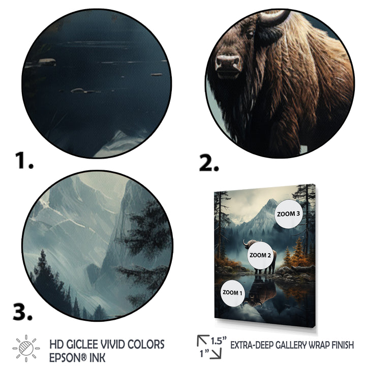 Brown Teal Moose Twilight Symphony - Moose Bedroom Wall Art