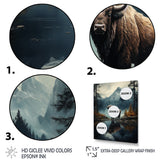 Brown Teal Moose Twilight Symphony - Moose Bedroom Wall Art