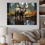 Brown Yellow Moose Canada - Moose Canvas Wall Art