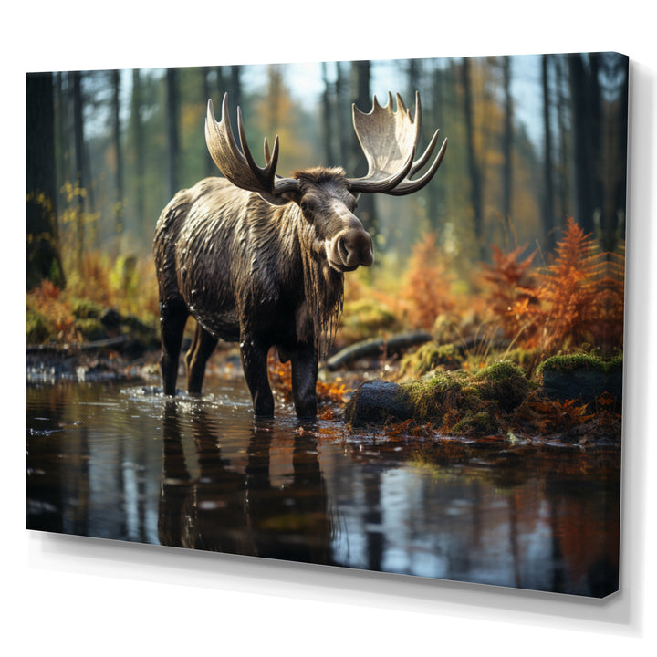 Brown Yellow Moose Canada - Moose Canvas Wall Art