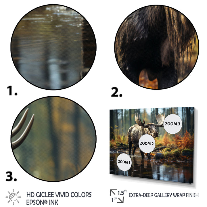 Brown Yellow Moose Canada - Moose Canvas Wall Art