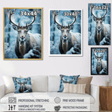 Blue White Moose Winter Frost - Moose Wall Decor