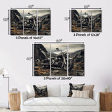 Grey Motorcycle Monochrome Landscape Photography I - Motorcycle Canvas Wall Art