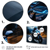 Blue Yellow Motorcycle Symphony - Motorcycle Canvas Wall Art