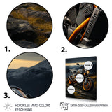 Yellow Black Motorcycle Wanderlust - Motorcycle Canvas Wall Art