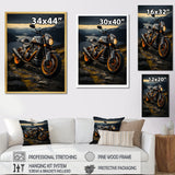 Yellow Black Motorcycle Wanderlust - Motorcycle Canvas Wall Art
