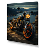 Orange Black Motorcycle Wanderlust I - Motorcycle Canvas Wall Art