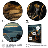 Orange Black Motorcycle Wanderlust I - Motorcycle Canvas Wall Art