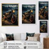 Orange Black Motorcycle Wanderlust I - Motorcycle Canvas Wall Art