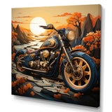 Orange Yellow Motorcycle Wanderlust - Motorcycle Canvas Wall Art