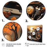 Orange Yellow Motorcycle Wanderlust - Motorcycle Canvas Wall Art