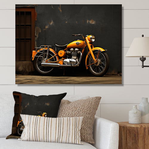 Orange Black Motorcycle Road Rhythms I - Motorcycle Canvas Wall Art