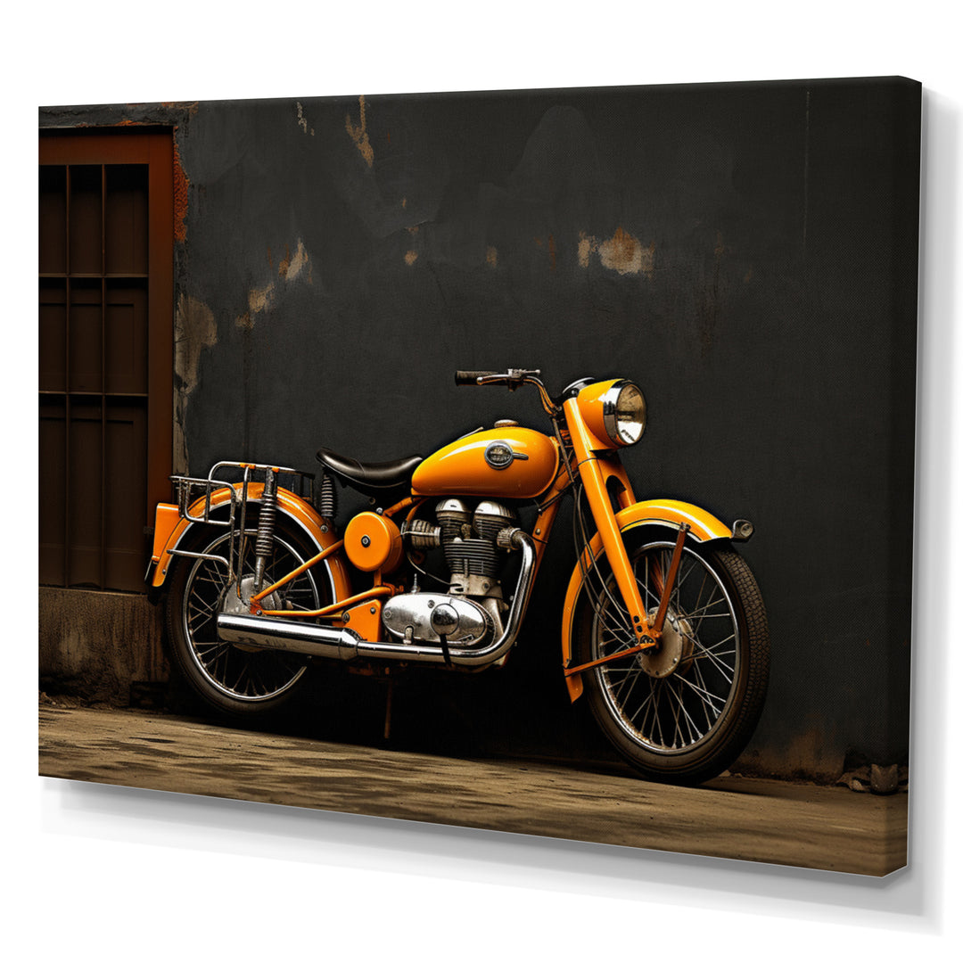 Orange Black Motorcycle Road Rhythms I - Motorcycle Canvas Wall Art