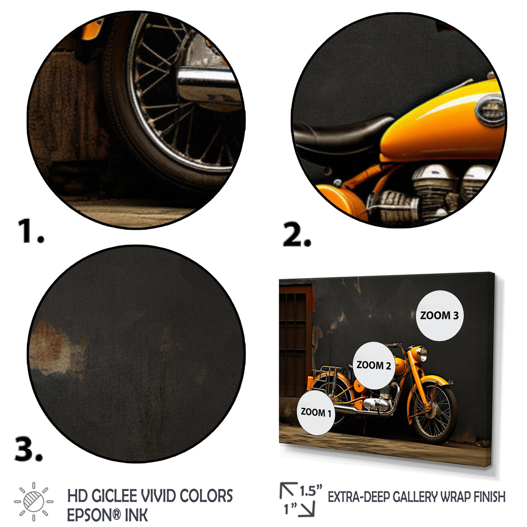 Orange Black Motorcycle Road Rhythms I - Motorcycle Canvas Wall Art