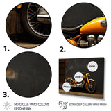 Orange Black Motorcycle Road Rhythms I - Motorcycle Canvas Wall Art