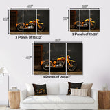 Orange Black Motorcycle Road Rhythms I - Motorcycle Canvas Wall Art