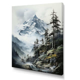 Green White Mountains Majestic Winter Peaks - Landscapes Canvas Wall Art