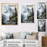 Green White Mountains Majestic Winter Peaks - Landscapes Canvas Wall Art