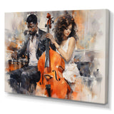 Orange Black Music Harmonious Duo II - Music Canvas Wall Art