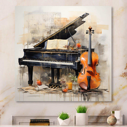 Music Melancholy Melodies Subdued - Music Canvas Wall Art