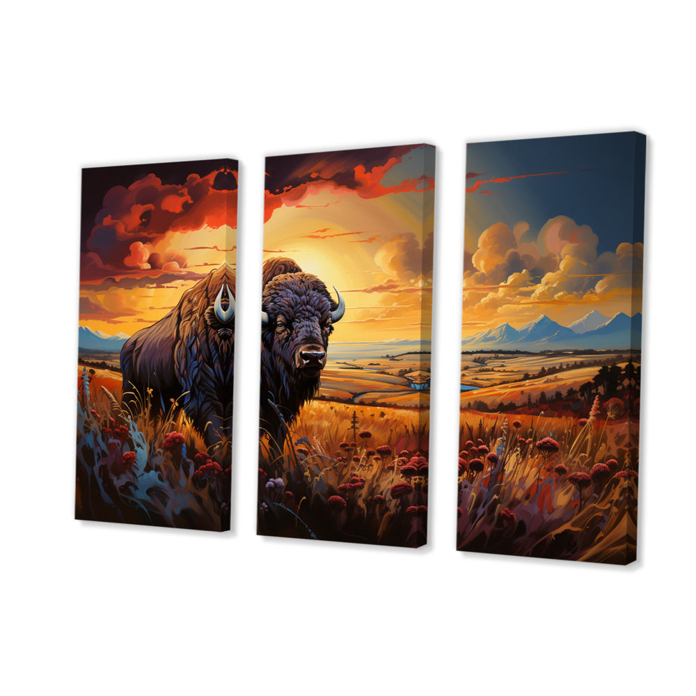 Native American Art Bison Spirit II - Multi-Panels