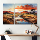 Native Art Ancestral Landscapes I - 3-Piece Canvas Wall Art