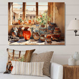 Native Art Pueblo Pottery I - People Canvas Wall Art