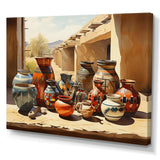 Native Art Pueblo Pottery II - People Canvas Wall Art