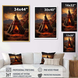 Orange Native Tipi Embracing Tradition I - People Canvas Wall Art