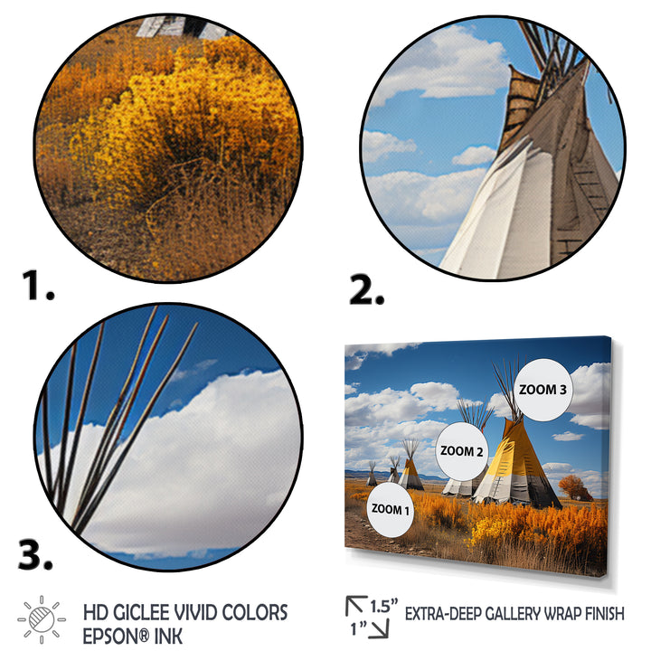 Yellow Native Tipi Path To Spirituality III - Multi-Panels