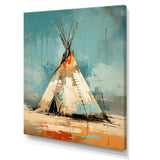 Turquoise Beige Native Tipi Whispers Of Spirit - People Canvas Wall Art