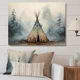 Grey Native Tipi Whispers Of Spirit - People Canvas Wall Art