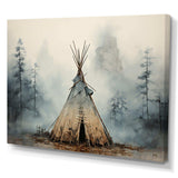 Grey Native Tipi Whispers Of Spirit - People Canvas Wall Art