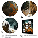 Yellow Football Colliding Energies - Football Canvas Wall Art