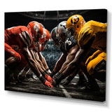 Yellow Football Dynamic Formation - Football Canvas Wall Art