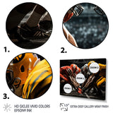 Yellow Football Dynamic Formation - Football Canvas Wall Art