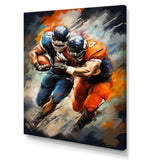 Orange Football Energetic Tackles - Football Canvas Wall Art