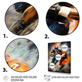 Orange Football Energetic Tackles - Football Canvas Wall Art