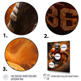 Orange Football Explosive Drives - Football Canvas Wall Art