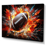 Red Football Explosive Ballon - Sports Canvas Wall Art