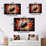 Red Football Explosive Ballon - Sports Canvas Wall Art