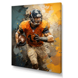Yellow Football Fragmented Plays - Football Canvas Wall Art