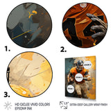 Yellow Football Fragmented Plays - Football Canvas Wall Art