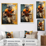 Yellow Football Fragmented Plays - Football Canvas Wall Art