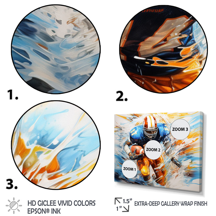Football Rhythmic Momentum I - Football Canvas Wall Art