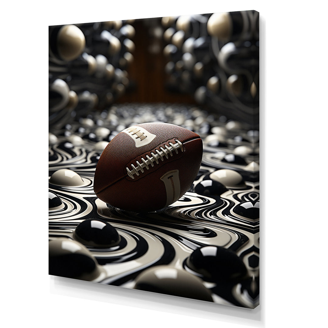 Football Spiraling Spirals - Football Canvas Wall Art
