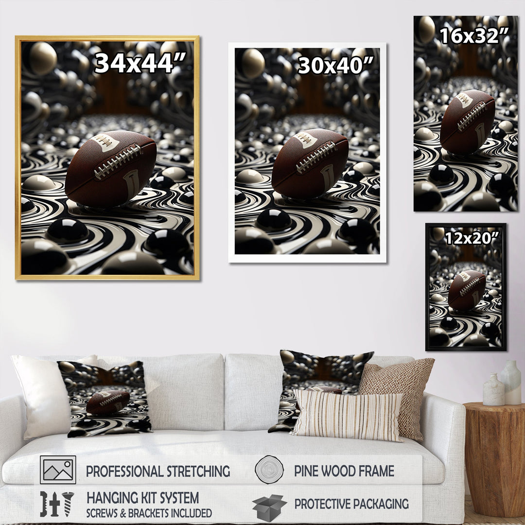 Football Spiraling Spirals - Football Canvas Wall Art