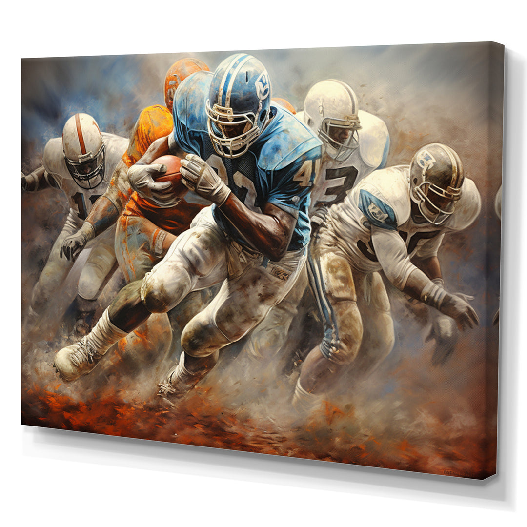 Football Strategic Interplay I - Football Canvas Wall Art