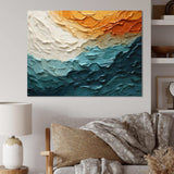 Teal Orange Ocean Coastal Essence Collage - Coastal Canvas Wall Art