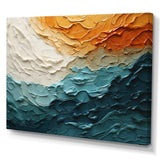 Teal Orange Ocean Coastal Essence Collage - Coastal Canvas Wall Art